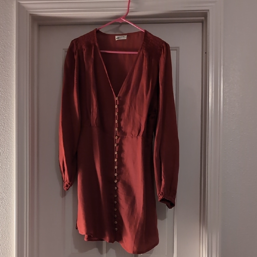 Anthropologie Red Button-Down Blouse